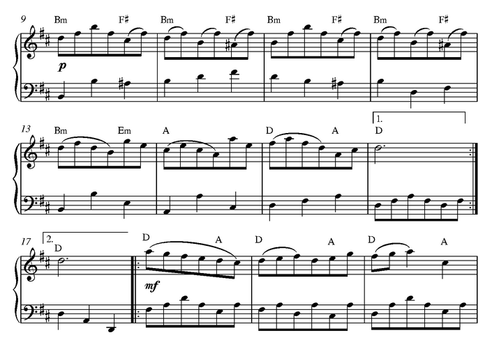  نت کیبورد (ارگ) Minuet in B minor (French Suite No.3 BWV 814)  از باخ